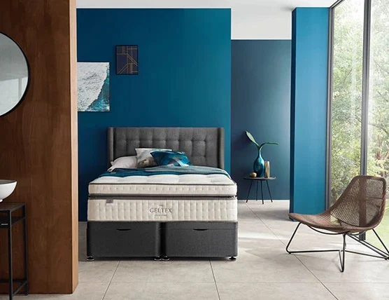 Divan bed in bedroom