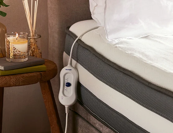 electric blanket on a bed