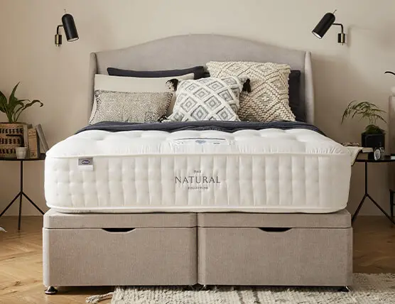 Natural divan bed with mattress