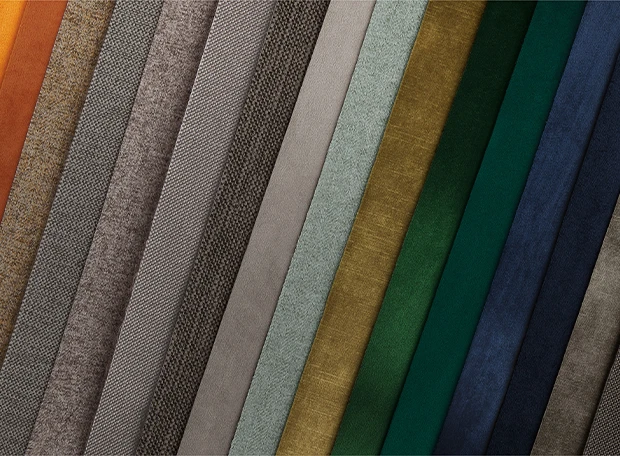 Various swatches of available fabrics