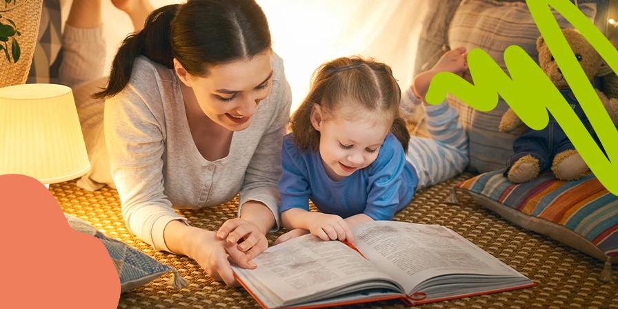 mother and child reading 