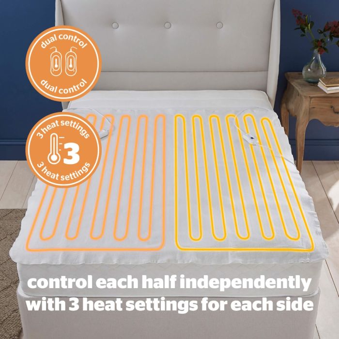 Silentnight Yours & Mine Dual Control Electric Blanket heat