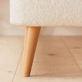Evana bed frame in ivory boucle
