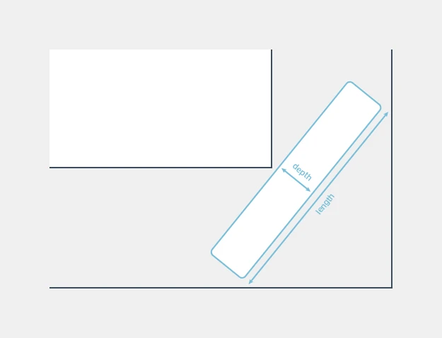 Measure around corners at 45 degrees across the corner
