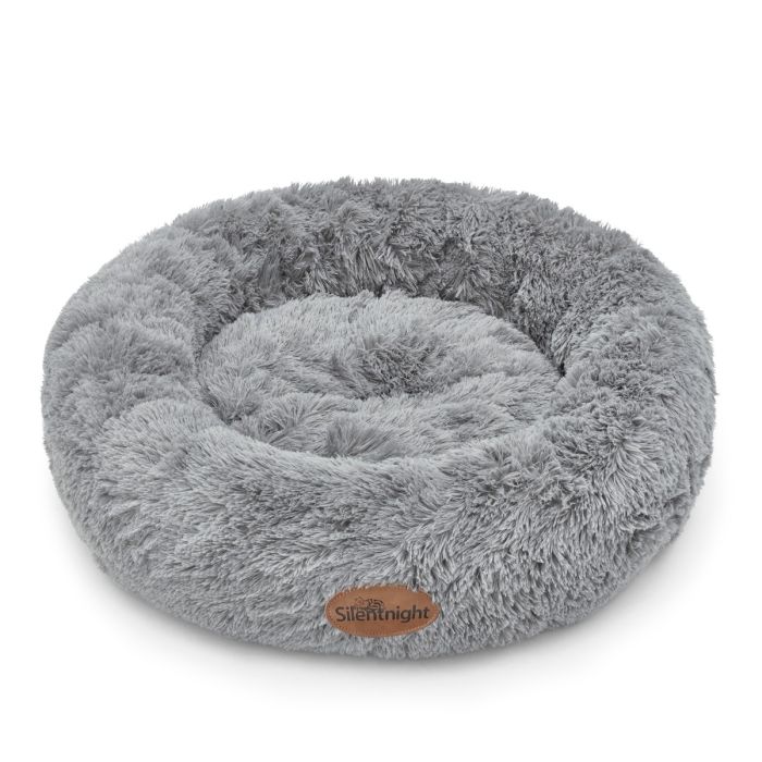 A Grey Silentnight Calming Donut Pet Bed