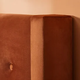 Corner of headboard in orange