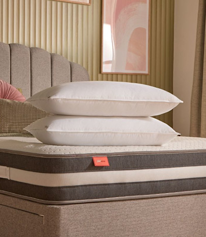 New Mattress with Two Pillows on top. 