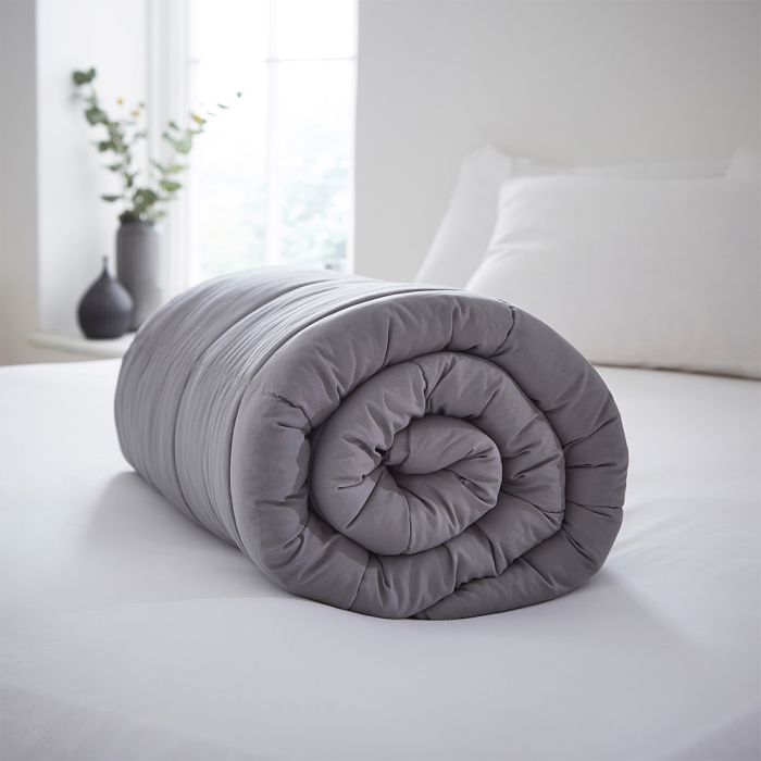 weighted blanket rolled up