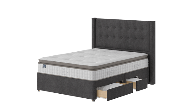 Divan storage bed with 2 full drawers and 2 mini drawers - Continental